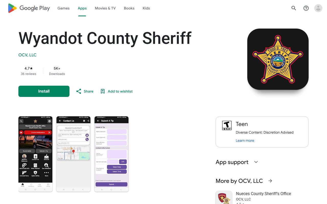 Wyandot County jail mugshots Sheriff app access